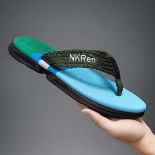 男女戶外室外兩用拖鞋 軟底減震 防滑 透氣 涼感 耐磨 速乾 厚底時尚情侶人字拖, 41-42, 淺藍