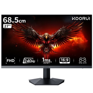 KOORUI 27인치 FHD 240Hz 게이밍 모니터 VA 패널 1ms, GN02