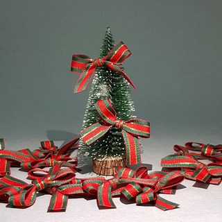 50개) 비접착 미니 구츄리 크리스마스 리본 선물 포장리본 완성리본 리본장식 쿠키포장 와인포장