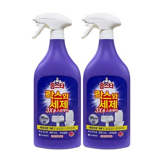 엘지생활건강 홈스타 락스와세제 3X 폼스프레이 후로랄향 900ml 2개 / 욕실청소 세정제