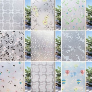 靜電免膠玻璃貼膜 透光不透明磨砂窗貼 防曬抗UV窗戶貼膜 防偷窺浴室衛生間貼紙, 富貴水墨,70CMx2公尺