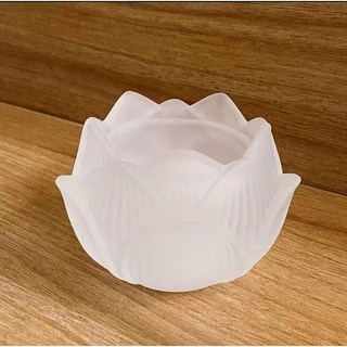 霧面玻璃蓮花燭台 長明燈燭台 供佛燭台 酥油燈燭台