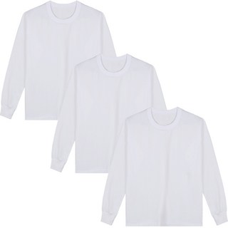 예스플러스 _국내산 베이직 고밀도 순면 긴팔면티 3P_손목시보리