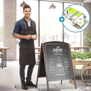 양면 흑 칠판 입간판 A형 블랙보드판 카페 나무 메뉴판, 1개