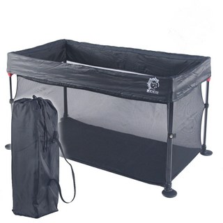 Babybabe 平底摺疊嬰兒床(可收折遊戲床)－安全穩固、可摺疊收納、多功能遊戲床, 藍色