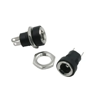 DC 전원 암 잭 소켓 너트 패널 마운트 어댑터 커넥터 5.5x2.1mm 3.5x1.3mm DC-003A/005/022B/25M, 01 10PCS, 17 DC-025 PIN2.0mm