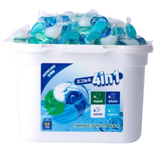 진캐어 피부무자극 실내건조형 캡슐 세탁세제 올인원 대용량 프리미엄, 1개, 64개입