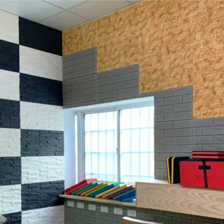 臺灣製 PIXEL防撞壁貼 附背膠 防撞壁貼 隔音壁貼 吸音棉 隔音磚 3D壁貼 SGS檢驗 本富地墊, 1個, 砂石褐,30x60cm【1片】