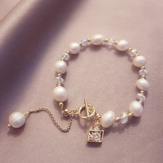 麥皇飾品 微鑲香水瓶巴洛克珍珠手鍊 情侶手鍊 生日禮物 戀愛定情之物 招桃花MA2021-15-17