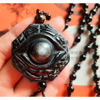 西藏老件/辟凶擋煞八卦陣/炯炯有神 老天眼珠瑪瑙 男生女生項鍊, 1個