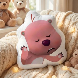 Loopy 異形造型抱枕，卡通床頭沙發靠墊，生日禮物, 1個, 陰陽怪氣60