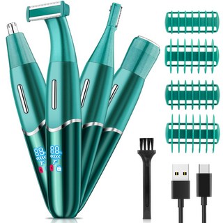 여성제모기 전기제모기 무통증제모기 남녀공용 은밀한 부위 안전 면도기 사타구니 제모 그루밍 키트, 2)green