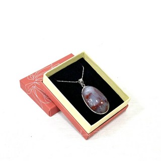 【御古齋】精選天然戰國紅瑪瑙包框項鍊 色澤鮮明 招財辟邪 主正偏財 驅邪避災 護身平安 附墜鍊盒, 1個