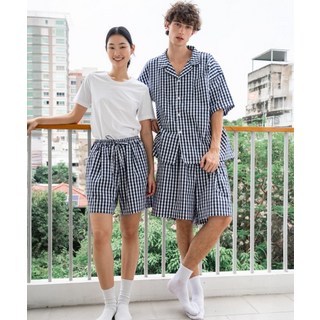 [오끼뜨] OGGITT (uni)레지던스 깅엄 체크 파자마 다크네이비