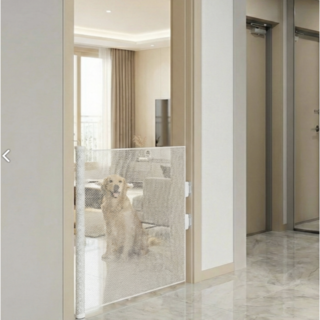 웨이백홈 반자동 무타공 강아지 안전문, 1개, 화이트