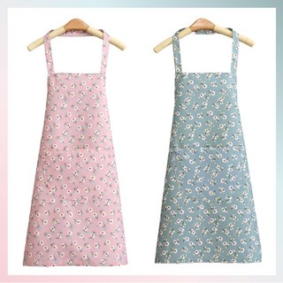아라리오 꽃무늬 방수 홀터넥 앞치마 1+1, 분홍색 + 하늘색, 1개