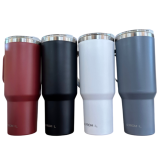 프로멜 보온보냉 대용량 손잡이 텀블러, 1개, 1.18L, 레드