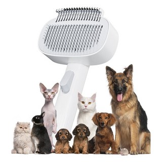 반려동물 저자극 원터치 털 제거 브러쉬, 화이트, 1개