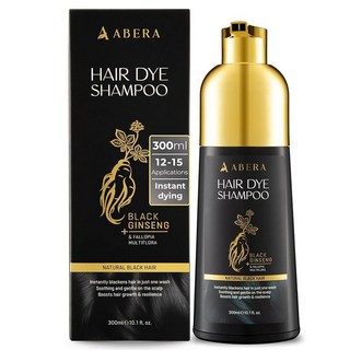 Abera 헤어 염색 샴푸 팩 흰머리용 블랙 헤어 컬러 여행용 사이즈 남성 및 여성을 위한 오래 지속되는 색상 원 워시 솔루션 안전하고 편리함 - 블랙 색상 (260m, B1. 1병 (블랙)