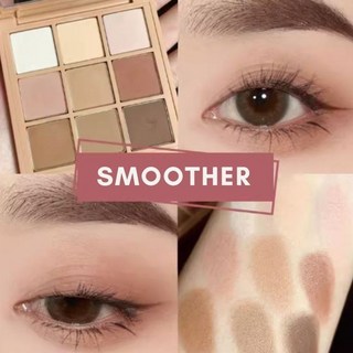 3CE 九宮格眼影盤 MOOD RECIPE 啞光大地色眼影 新手日常淡妝橘棕色眼影盤, 1個, #SMOOTHER霧面裸棕色