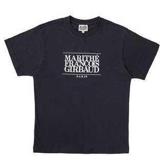 MaritheFrancoisGirbaud 中性款經典短袖T恤 MF01, 海軍藍 白色
