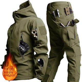 겨울 작업복 카센터, 1개, 샤크 세트-그린