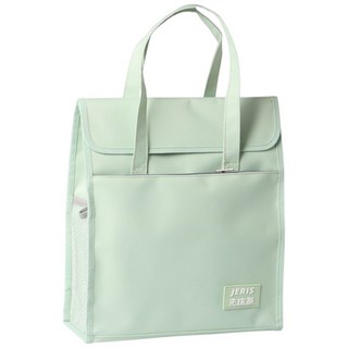 莫蘭迪色系防水牛津布補習袋/手提袋, 粉綠