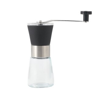 304不鏽鋼咖啡磨豆器陶瓷磨芯研磨機便攜式手搖式簡約可調, 黑色