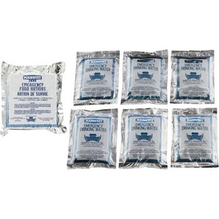 3일 비상 식량 배급 및 물 팩 키트 생존 재난 대비 3600 칼로리 1개 + 6개, (1) 3600 Calorie Ration + 6 Wa