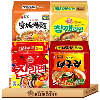 봉지라면 4종 E세트 (진매+너구리+참깨라면+안성탕면)