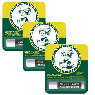 멘소래담 메디케이티드 립밤, 보습 립 입술 보호제 립밤 립케어, 3.5g, 3개