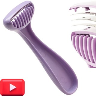 프라홈 안전한 곡선형 겨드랑이 다리 털제거 제모 면도기, 1개입, 퍼플, 1개