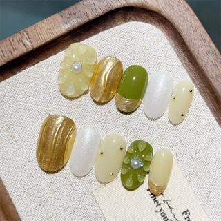 靜語之庭 純手工美甲穿戴甲 指甲貼片 BNP142, 1個, BNP142-M碼(實品拍攝)