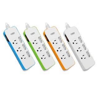 太星電工 MAX STAR 延長線 多孔插座 繽紛色彩 安全耐用, 1個