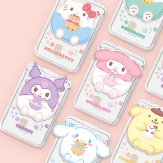 산리오 퍼니 그립톡 투명 맥세이프 카드지갑 슬라이드 최대3장 헬로키티 마이멜로디 쿠로미 시나모롤 포차코 폼폼푸린 한교동 턱시도샘, 1개