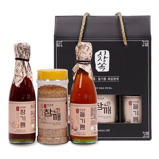 시장쏙 전연화 참기름 골드 + 전연화 들기름 + 전연화 볶음참깨 선물세트 1호, 1세트
