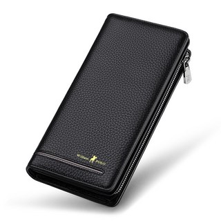 WILLIAMPOLO 英皇保羅 真皮長夾男錢包 質感手拿包 大容量多卡位皮夾男 防盜手腕手機包 男生皮夾