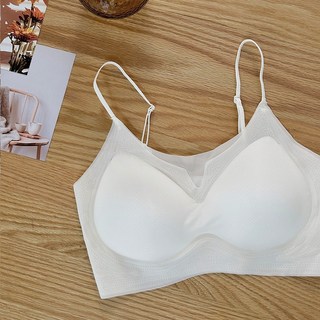 【Fee現貨】超薄果凍固定杯細肩無鋼圈內衣 BRA TOP 細肩帶 小可愛 固定杯 交叉美背 女背心 (四色可選)