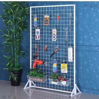 臺灣出貨 網架 網片架 包框網架 移動式網格展示架 落地網格架, 1個, 帶支架高100*60厘米,顏色任選/支持定制/