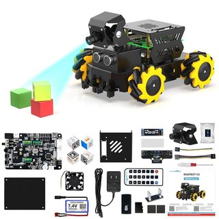 야붐 라즈베리 파이5 전방위 무빙 메카넘 휠 AI 비전 ROS2 로봇 자율 주행 얼굴 인식 추적 라인 패트롤 16+18세 이상 파이썬 C+ 프로젝트(RPi 5-8GB 포함, Standard Without Rpi5