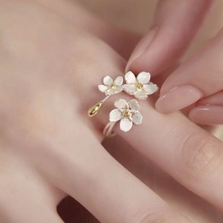 韓版花朵開口戒指 優雅質感百搭飾品 復古設計