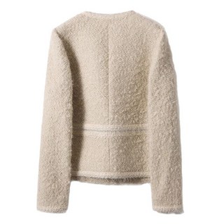 【雲朵小香風】小香風外套 女裝外套 春季外套 粗花呢外套 羊毛馬海毛 優雅白色 2026春季新品 名媛氣質 通勤約會