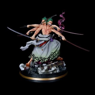 海賊王 和之國 鬼氣九刀流 阿修羅 索隆 公仔模型 GK雕像, 1個, 和之國 鬼氣九刀流 阿修羅 索隆 發光