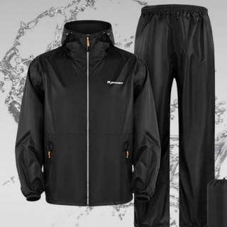 남여공용 휴대용 레인수트 고급 골프 비옷 상하의 세트, 1개, 블랙XL