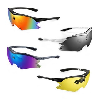 시그니처베이지 스포츠 자전거 편광 고글 선글라스 YPZ183, 그레이 컬러풀, 1개