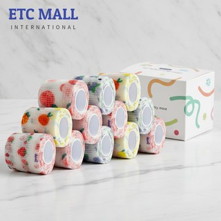 이티씨몰 자가점착 밴드 5cm 압박붕대 패턴 과일 4종 스트로베리 만다린 그레이프 피치 10+2, 1개