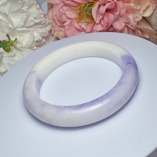 和田玉 紫白玉 60mm 手鐲 手環 泥鰍背 內徑60.4mm, 1個