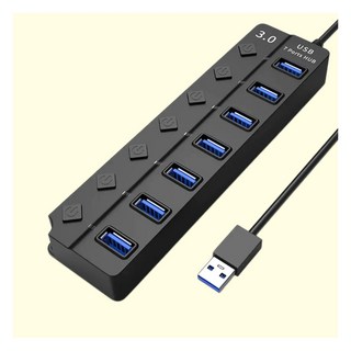 USB3.0七口擴展器 閃傳 集線器 電源分線器 筆電分線器 USB擴充, 1個