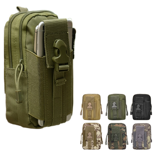 多功能戰術腰包 耐磨便攜 多隔層設計 戶外運動/日常通勤適用, 卡其, 1個