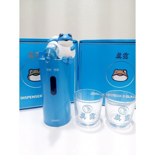 [진로소주잔 2개포함]진로 소주 디스펜서 글라스 기프트세트 파랑 진로두꺼비 굿즈, 1개